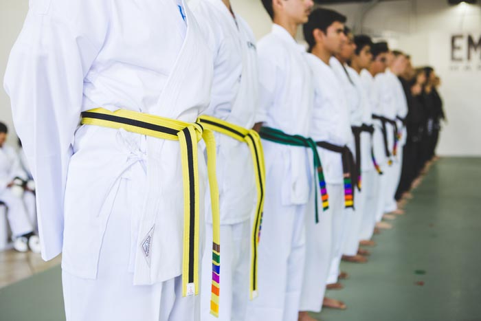 yellow and green belts