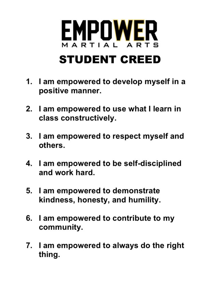 Empower Martial Arts Student Resources Dublin, CA